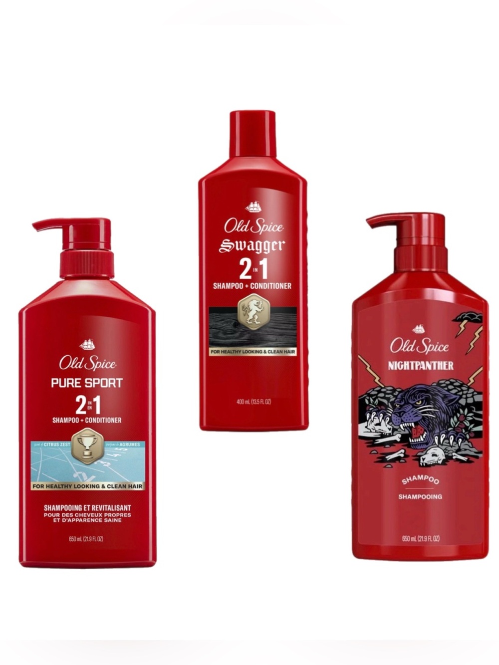 (3) Old Spice Shampoo & Conditioner